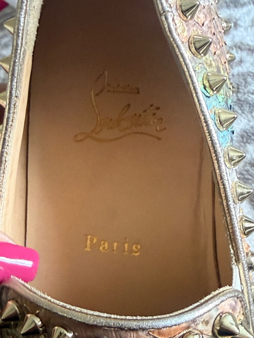 Louboutin Multicolor Python Pik Boat Slip On Sneakers 38 - Picture 8 of 10